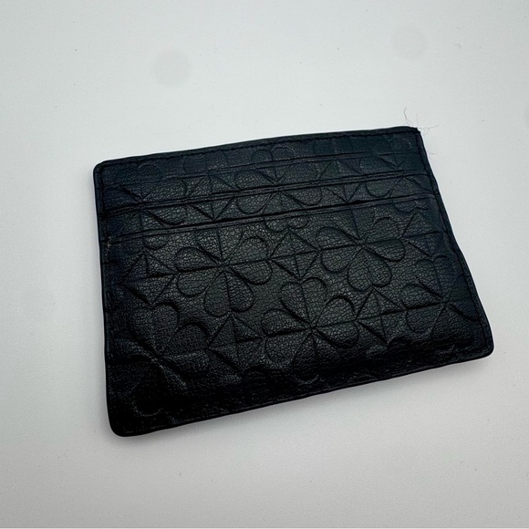 Kate Spade Black Embossed Card Holder Wallet - Picture 3 of 5